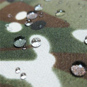teflon 100% polyester dokuma su geçirmez açık askeri kamuflaj yağmur ceket kumaş